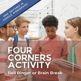 Four Corners Activity Bell Ringer and Brain Break Slideshow
