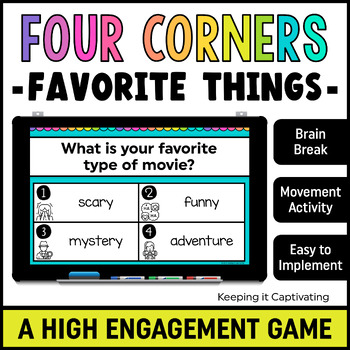 Preview of Four Corners Favorite Things Brain Break