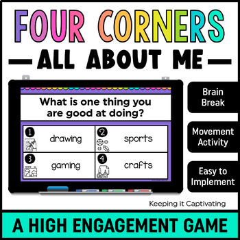 Preview of Four Corners All About Me Brain Break