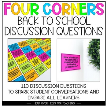 Preview of Four Corners Back to School Discussion Questions