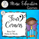 Four Corners Bass Clef Note Names and Words