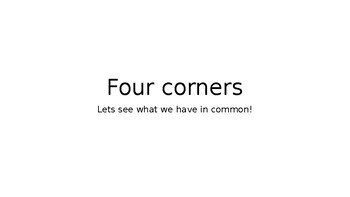 Preview of Four Corners Game Editable