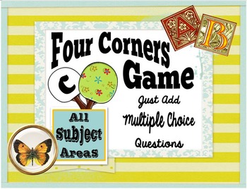 Preview of Four Corners Game Template:  For Multiple Choice Questions