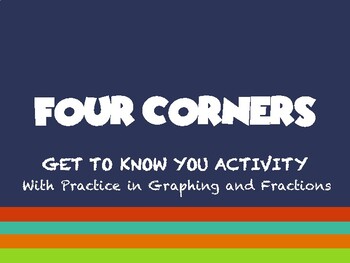 Preview of Four Corners Get to Know You PowerPoint - Graphing and fractions