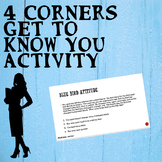 Back to School Four Corners "Get to know you" Personality 