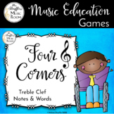 Four Corners Treble Clef Note Names and Words