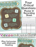 Four Critical Questions for PLCs Poster and Recording Form