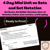 Four Day Introduction to Sets Mini Unit Note Sheets and Fi