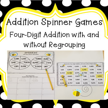 Preview of Four Digit Addition Spinner Games