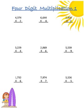 Preview of Four Digit Multiplication