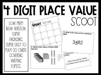 Preview of Four Digit Place Value SCOOT