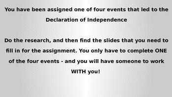 Preview of Four Events/Acts Leading to the Declaration of Independence