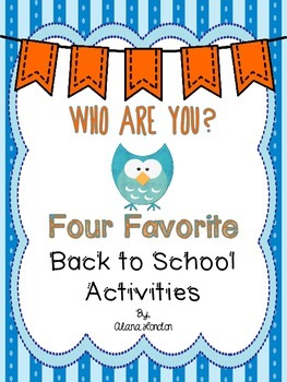 Preview of Who Are You?  Four Favorite Back to School Activities