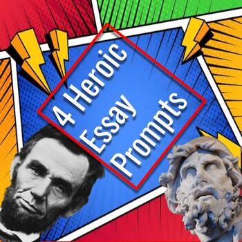 Preview of Four Hero-Themed Essay Prompts & Exemplars | Great for Struggling Students