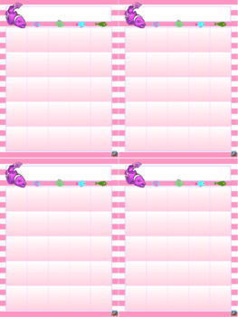 Preview of Incentive sheets-four to a page -pink fish