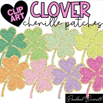 Preview of Four Leaf Clover Patch Clip Art // Spring Stoney Clover Patches