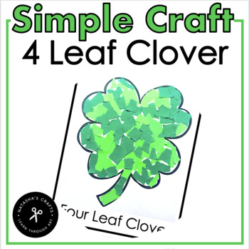 Preview of Simple Four Leaf Clover Craft a Fine Motor Activity