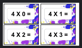 Preview of Four Multiplication Facts Flash Cards