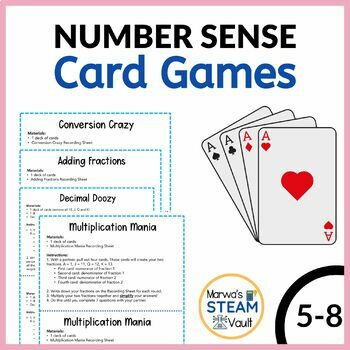 Preview of Four Number Sense Card Games - Fractions, Decimals & Percent