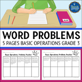 Four Operations Word Problems Math Worksheets 3rd Grade