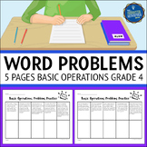 Four Operations Word Problems Math Worksheets 4th Grade