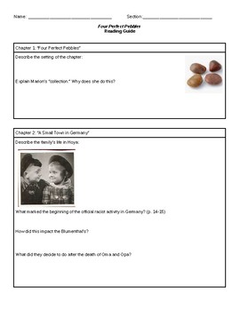 Preview of Four Perfect Pebbles Guided Reading