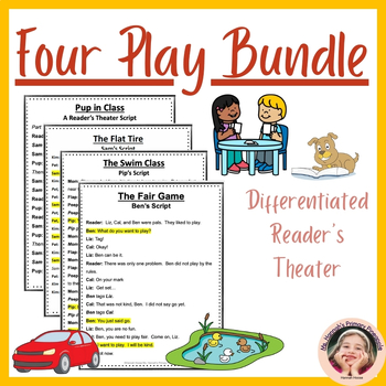 Preview of Four Play Set- Differentiated, Multileveled, Decodable Reader's Theater Scripts