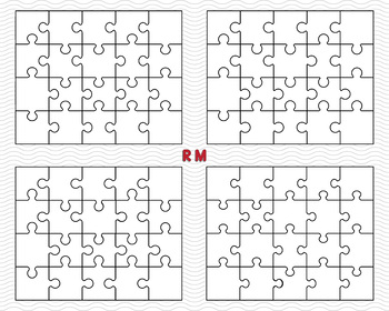 Preview of Four Puzzles digital clipart, EPS, SVG, JPG, PNG, DXF for Cricut