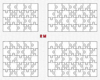 Preview of Four Puzzles digital clipart, EPS, SVG, JPG, PNG, DXF for Cricut