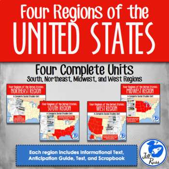 Preview of Four Regions of the United States: 4 complete units Bundle