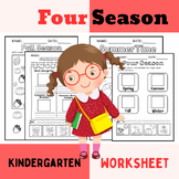 Four Season Worksheet for Kindergarten.