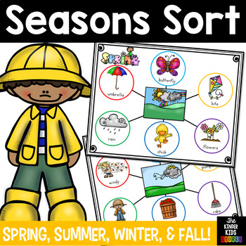 Preview of Four Seasons Cut and Paste Sort Literacy Center