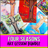 Four Seasons Art Lessons, Tree Art Project Activity Bundle
