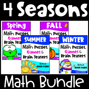 Preview of Four Seasons Bundle - Fun Math Activities & Games - Fall, Winter, Spring, Summer