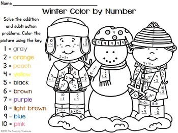 Four Seasons Color by Number Bundle ~ Addition & Subtraction Within 10