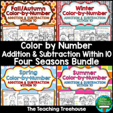 Four Seasons Color by Number Bundle, Addition & Subtractio