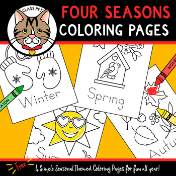 Preview of Four Seasons Coloring Pages
