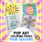 "Pop Art" Four Seasons Coloring Pages | Spring, Summer, Fa