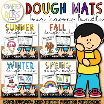 Preview of Four Seasons Dough Mats and Task Cards Mini Bundle (SpEd, Toddler and Pre-K)