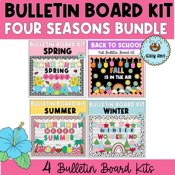 Preview of Four Seasons (Fall, Winter, Spring, Summer) Bulletin Board BUNDLE/ Door Decor #2