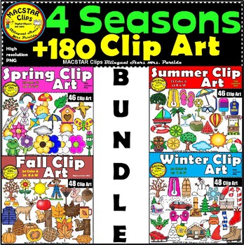 Preview of Four Seasons Growing BUNDLE Clip Art  ClipArt
