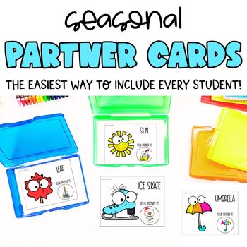 Preview of Seasons of the Year Partner Pairing Cards | Classroom Management