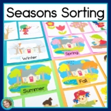 Four Seasons of the Year Posters and Worksheet Sorting Obj