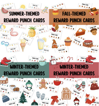 Preview of Four Seasons Punch Cards - EDITABLE