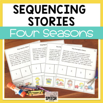 Preview of Story Retell Four Seasons Sequencing Stories