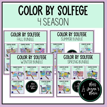 Preview of Four Seasons Solfege Color By Note Bundle
