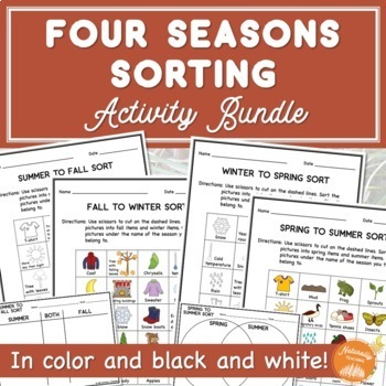 Preview of Four Seasons Sorting Activity Bundle for Fall, Spring, Winter, and Summer