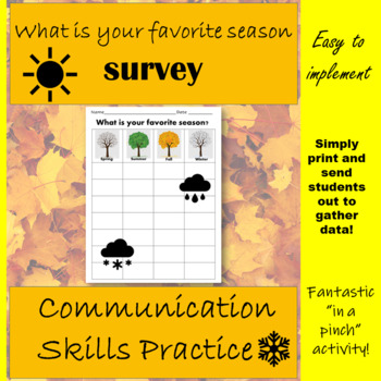 Preview of Seasons Oral Communication Skills Practice Survey 6