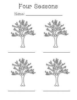 Four Seasons Tree Template by Lauren Ellis Teachers Pay Teachers