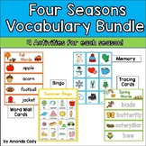 Four Seasons Vocabulary Bundle- word wall cards, tracing c